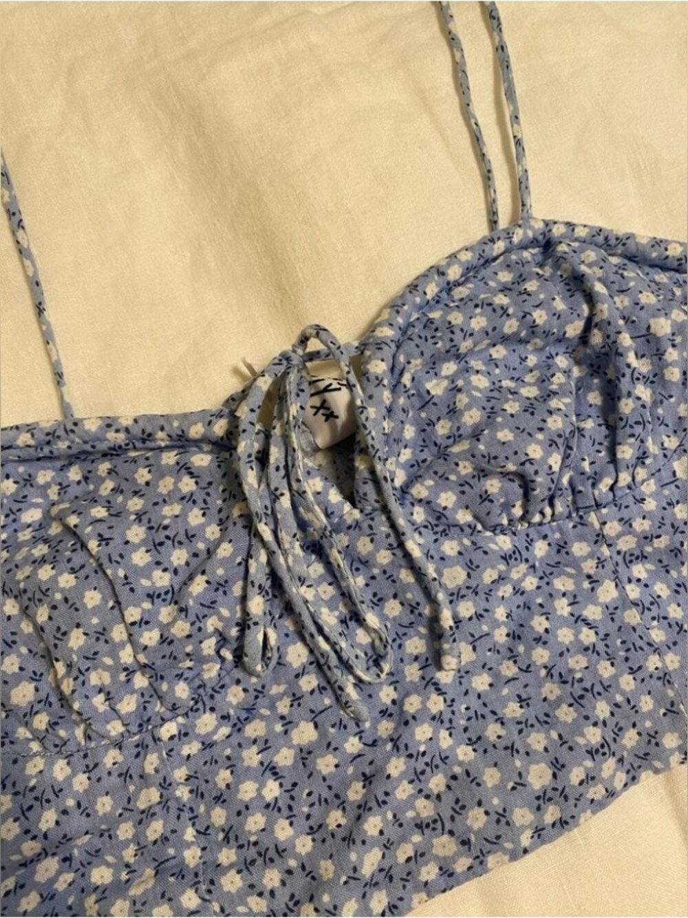 blue floral corset crop top - Picture 2 of 2